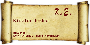 Kiszler Endre névjegykártya