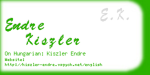 endre kiszler business card